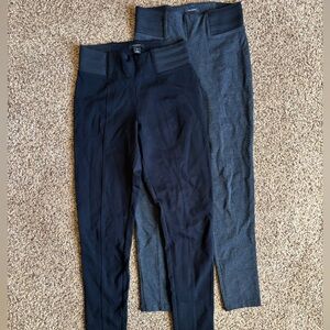 Halogen Black and Gray Women's Leggings with Ribbed Waistband